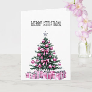 Glam Pink Weihnachtsbaum Karte