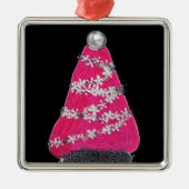 Glam Pink Weihnachtsbaum Ornament Aus Metall (Vorne)