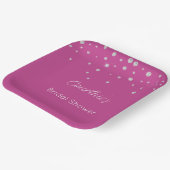 Glam Pink White Diamonds Brautparty Pappteller (Gewinkelt)