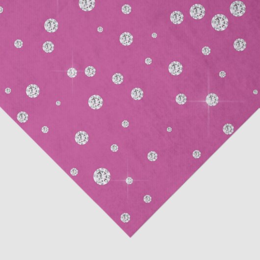 Glam Pink White Diamonds Brautparty Seidenpapier (Ausschnitt)