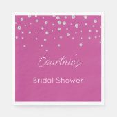 Glam Pink White Diamonds Brautparty Serviette (Vorderseite)