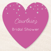 Glam Pink White Diamonds Brautparty Untersetzer (Vorderseite)