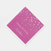 Glam Pink White Diamonds Geburtstag Serviette (Ecke)