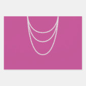 Glam Pink White Pearls Brautparty Geschenkpapier Set (Vorderseite 3)