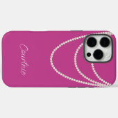 Glam Pink White Pearls Case-Mate iPhone Hülle (Rückseite (Horizontal))