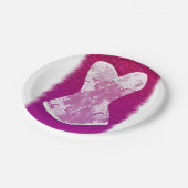 Glam Pink & White Trendy Lingerie Dusche Party Pappteller (Schrägansicht)