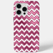 Glam Pink White Zigzag Streifen Case-Mate iPhone Hülle (Rückseite)