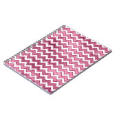 Glam Pink White Zigzag Streifen Notizblock (Linke Seite)