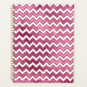 Glam Pink White Zigzag Streifen Planer (Vorderseite)
