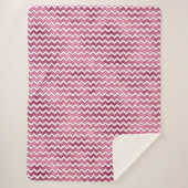 Glam Pink White Zigzag Streifen Sherpadecke (Vorderseite)