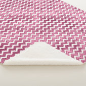 Glam Pink White Zigzag Streifen Sherpadecke (3/4)