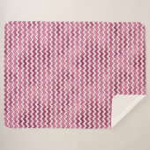Glam Pink White Zigzag Streifen Sherpadecke (Vorderseite (Horizontal))