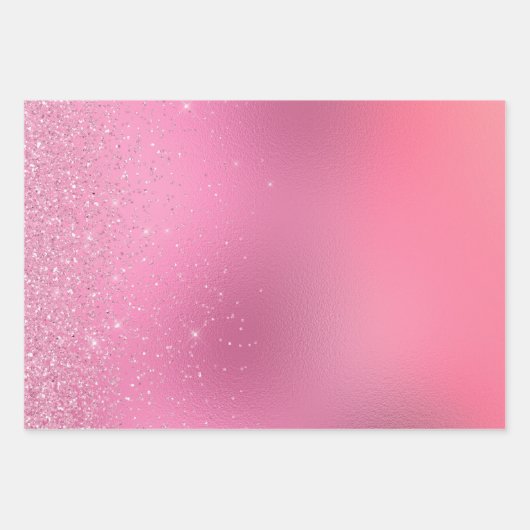 Glam Pink Zebra Print Geschenkpapier Set (Vorderseite 2)