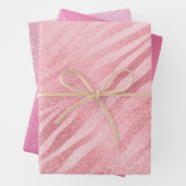 Glam Pink Zebra Print Geschenkpapier Set (Beispiel)