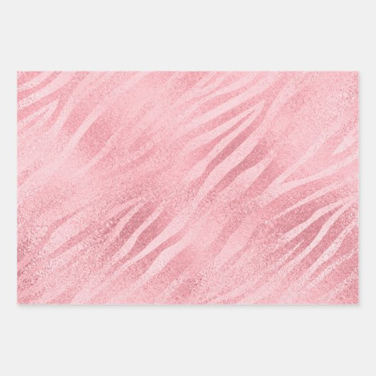 Glam Pink Zebra Print Geschenkpapier Set (Vorderseite)