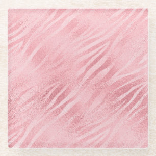 Glam Pink Zebra Print Glasuntersetzer