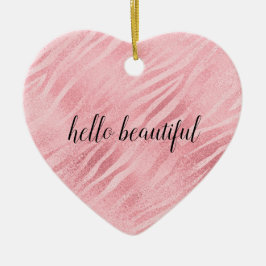 Glam Pink Zebra Print Keramik Ornament