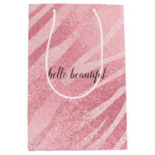 Glam Pink Zebra Print Mittlere Geschenktüte