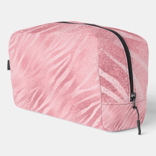 Glam Pink Zebra Print Waschbeutel (Rechte Ecke)