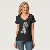 Glam Poodle Art Design T-Shirt (Vorderseite Vollansicht)