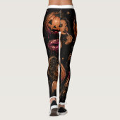 Glam Pumpkin Makeup Halloween Leggings (Rückseite)