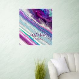 Glam Purples Blues Beauty WELLNESS-CENTER Salon Wandaufkleber