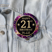 Glam Purpur Gold Achat Geburtstag Button (Beispiel)
