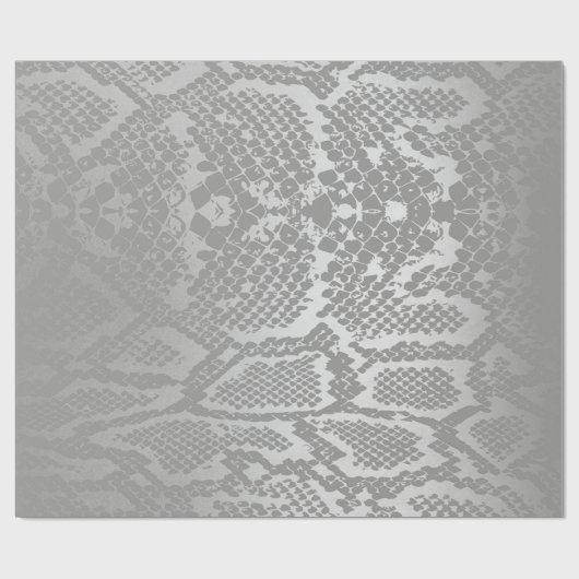 Glam Python Snake Safari Skin Silver Gray Geschenkpapier (Flach)