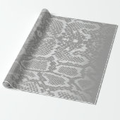 Glam Python Snake Safari Skin Silver Gray Geschenkpapier (Ungerollt)