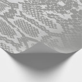 Glam Python Snake Safari Skin Silver Gray Geschenkpapier (Ecke)