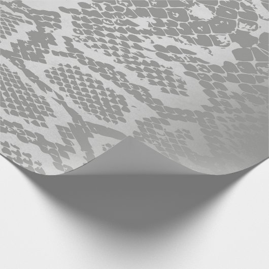 Glam Python Snake Safari Skin Silver Gray Geschenkpapier (Ecke)