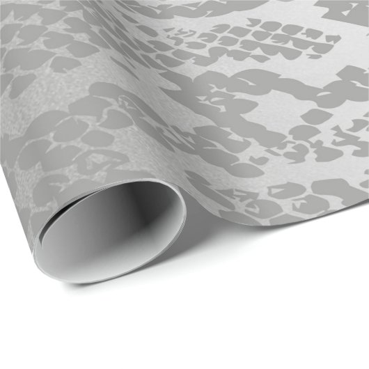 Glam Python Snake Safari Skin Silver Gray Geschenkpapier (Rolleneckpunkt)