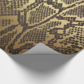 Glam Python Snake Skin Golden Shiny Wrapping Paper Geschenkpapier (Ecke)