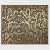 Glam Python Snake Skin Golden Shiny Wrapping Paper Geschenkpapier (Flach)