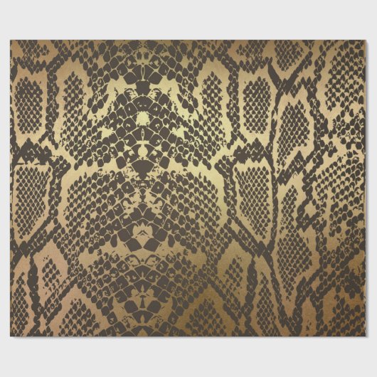 Glam Python Snake Skin Golden Shiny Wrapping Paper Geschenkpapier (Flach)