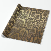 Glam Python Snake Skin Golden Shiny Wrapping Paper Geschenkpapier (Ungerollt)