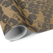 Glam Python Snake Skin Golden Shiny Wrapping Paper Geschenkpapier (Rolleneckpunkt)