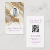 *~* Glam QR Agate Ivory Gold Glitzer FOTO AP66 Visitenkarte (Vorne/Hinten)