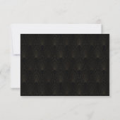 Glam QR Code Black Gold Art Deco Hochzeit RSVP Karte (Rückseite)