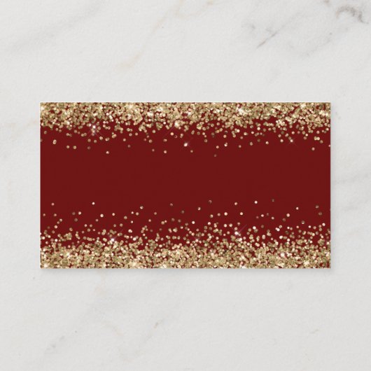 Glam QR Code Gold Glitzer Wedding Burgundy UAWG Begleitkarte (Rückseite)
