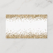 Glam QR Code Gold Glitzer Wedding RSVP Begleitkarte (Rückseite)