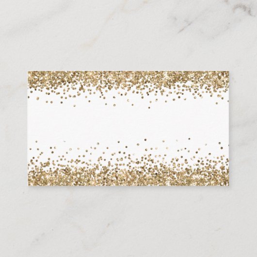 Glam QR Code Gold Glitzer Wedding RSVP Begleitkarte (Rückseite)