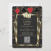 Glam QR Code Las Vegas Casino Night Abschluss Einladung (Vorderseite)
