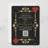 Glam QR Code Vegas Casino Nacht Weihnachtsfeiertag Einladung (Vorderseite)