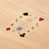 Glam QR Code Vegas Casino Night Man Abschluss Acryleinladungen (Ablage )