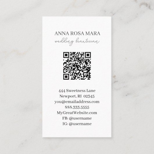 *~* Glam QR Luxe Agate Ivory Gold Glitzer AP66 Visitenkarte (Rückseite)