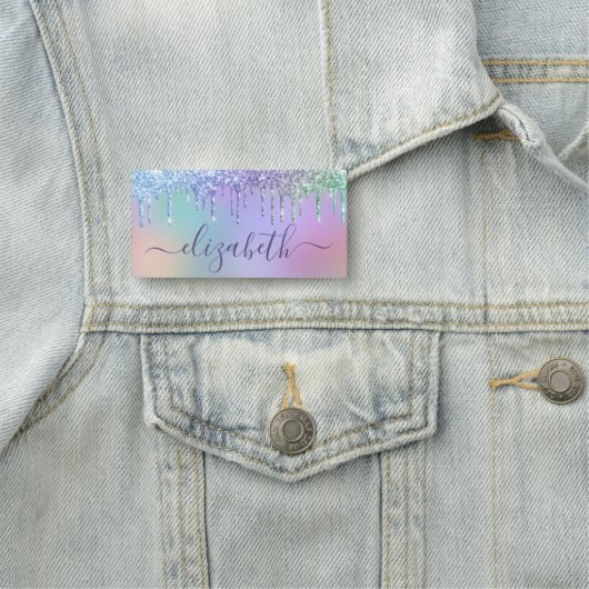 Glam Rainbow Glitzer Namensschild (Beispiel)