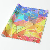 Glam Rainbow Golden Stripes Diamant Wrapping Paper Geschenkpapier (Ungerollt)