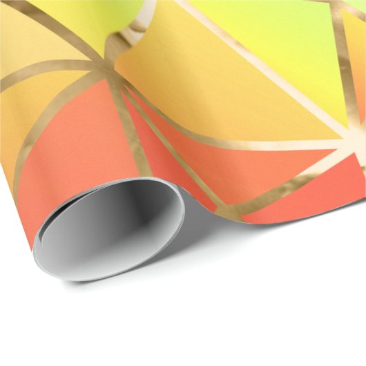Glam Rainbow Golden Stripes Diamant Wrapping Paper Geschenkpapier (Rolleneckpunkt)