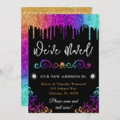 Glam Rainbow Gradient Glitzer Neue Zuhause Ankündigung (Vorne/Hinten)